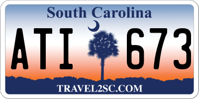 SC license plate ATI673