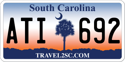 SC license plate ATI692