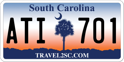 SC license plate ATI701