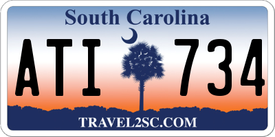 SC license plate ATI734