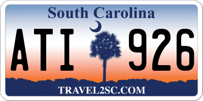 SC license plate ATI926