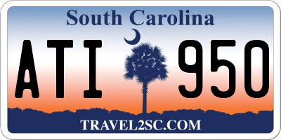 SC license plate ATI950