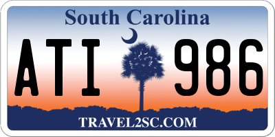 SC license plate ATI986
