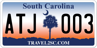 SC license plate ATJ003