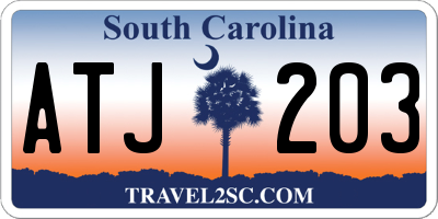 SC license plate ATJ203