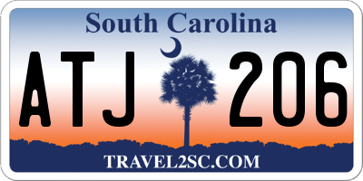 SC license plate ATJ206