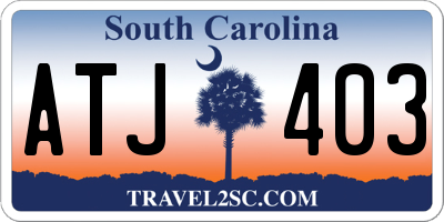 SC license plate ATJ403
