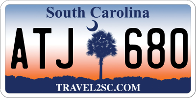 SC license plate ATJ680