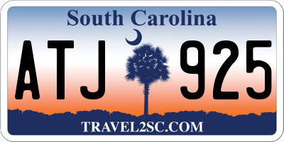 SC license plate ATJ925