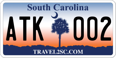 SC license plate ATK002