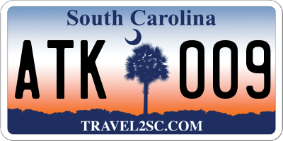 SC license plate ATK009