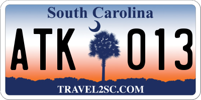 SC license plate ATK013