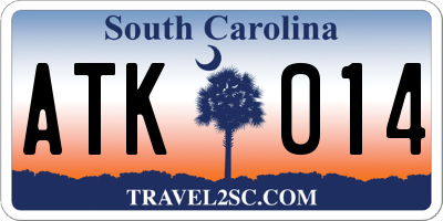 SC license plate ATK014