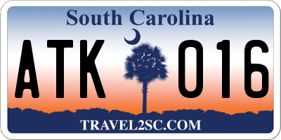 SC license plate ATK016