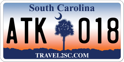 SC license plate ATK018