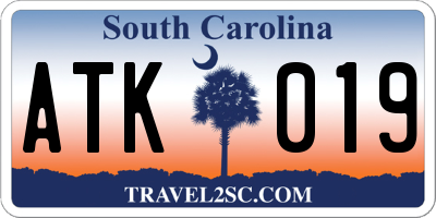 SC license plate ATK019