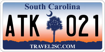 SC license plate ATK021