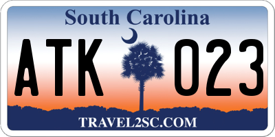 SC license plate ATK023