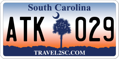 SC license plate ATK029