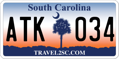 SC license plate ATK034