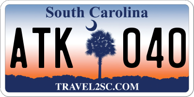 SC license plate ATK040