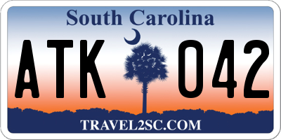 SC license plate ATK042