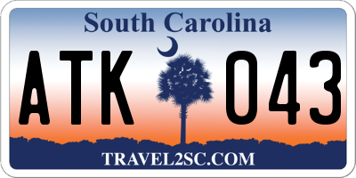 SC license plate ATK043