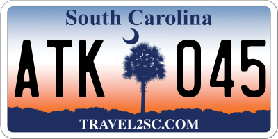SC license plate ATK045