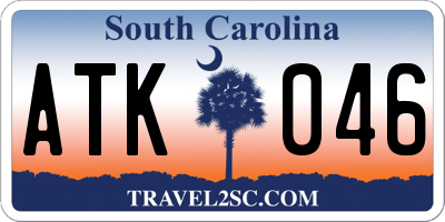SC license plate ATK046
