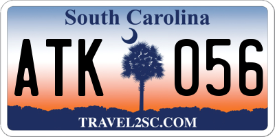 SC license plate ATK056