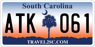 SC license plate ATK061