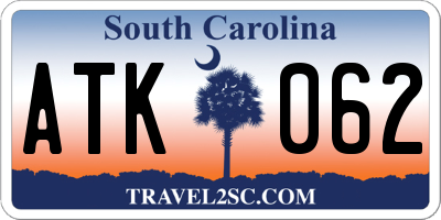 SC license plate ATK062
