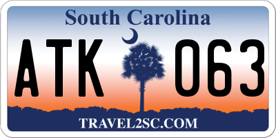 SC license plate ATK063