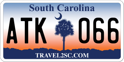 SC license plate ATK066