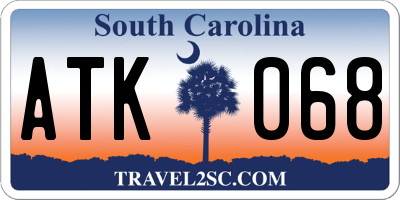 SC license plate ATK068