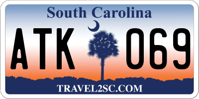 SC license plate ATK069