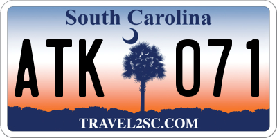 SC license plate ATK071