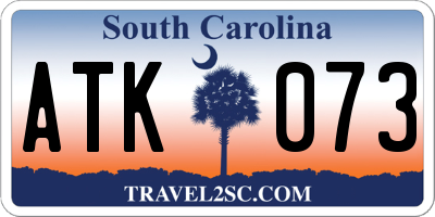 SC license plate ATK073
