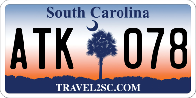 SC license plate ATK078