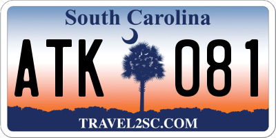 SC license plate ATK081