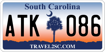 SC license plate ATK086