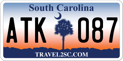 SC license plate ATK087