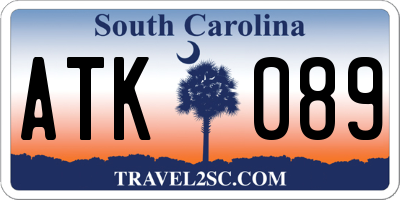 SC license plate ATK089