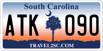 SC license plate ATK090
