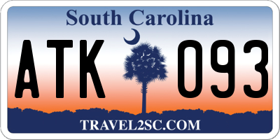 SC license plate ATK093