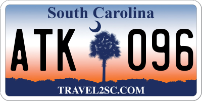 SC license plate ATK096