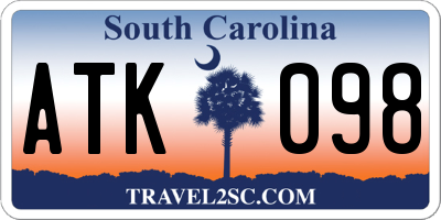 SC license plate ATK098