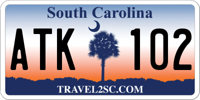SC license plate ATK102