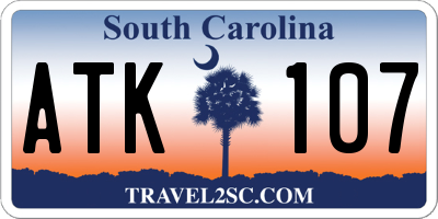 SC license plate ATK107
