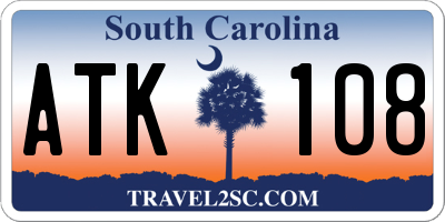 SC license plate ATK108